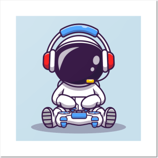 Cute Astronaut Gaming Posters and Art